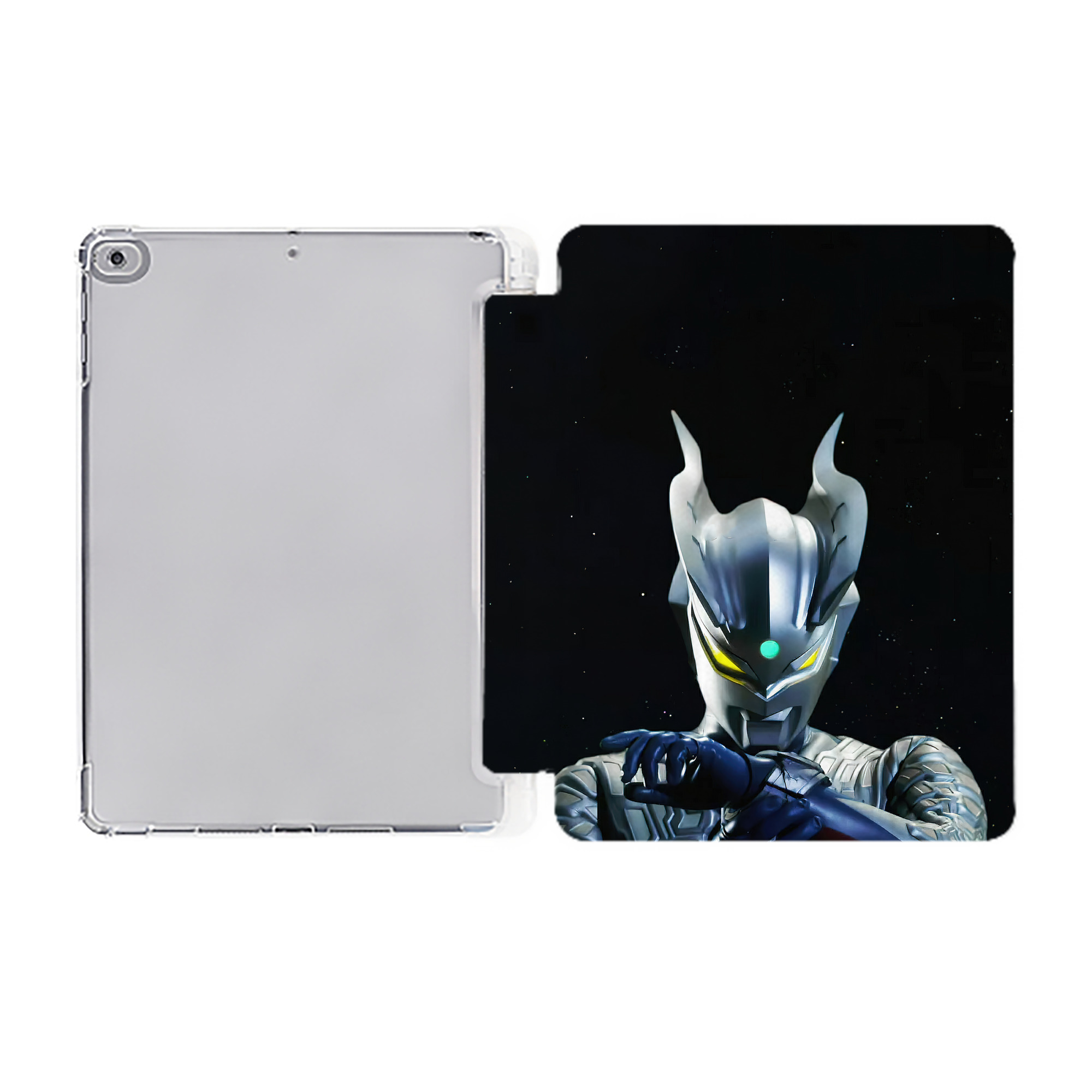 （画像用） ウルトラマン Ultraman IPad ケース ペン収納付き 三つ折りスタンド PUレザー×シリコン 対応機種9.5/10.5/10.9インチ